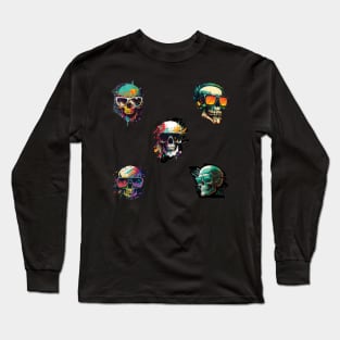 Sunny Skull Sticker Pack 1 Long Sleeve T-Shirt